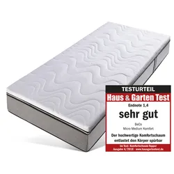 Topper BECO "Micro Medium Komfort, Komfortschaum, besonders langlebig, RG 35", weiß, B:80cm H:7cm L:200cm, Komfortschaum, Topper, Topper in 90x200 cm und weiteren Größen, punktelastischer Topper