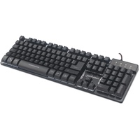 Manhattan Gaming-Tastatur mit Metallunterseite, schwarz, LEDs RGB, USB, DE