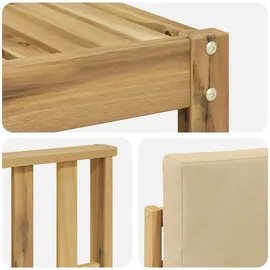 vidaXL Outdoor-Sofagarnitur 5-tlg. Weiß/Beige