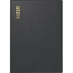 Rido Taschenkalender Technik II 10x14cm 2 Tage/Seite Kunststoff schwarz 2026