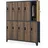 Jan Nowak Metallschrank 10 Fächer Stahl 172 x 136 x 45 cm Dunkelgrau/Braun
