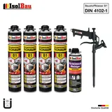 Brandschutzschaum B1 Bauschaum 4x 750ml 1x Reiniger Schaum Montageschaum Pistole