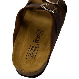CAMEL ACTIVE Damen Leder Pantolette mit Korkfußbett Braun, 41