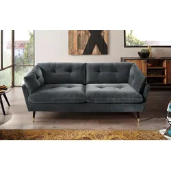 2,5-Sitzer TRENDS BY HG "Japan", grau (anthrazit), B:206cm H:84cm T:89cm, Sofas, mit Fuß in Holz-Metallkombination, frei im Raum stellbar