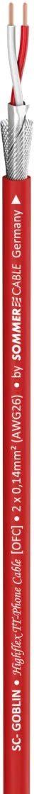 Patch- & Mikrofonkabel SC-Goblin; 2 x 0,14 mm2; PVC Ø 4,60 mm; rot