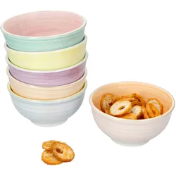 Pastello 6er Set Snack- & Dip-Schälchen 12,2cm 250ml bunte Pastell-Farben Nüsse