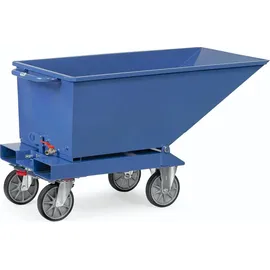 FETRA Muldenkipper Stahl 250 l blau mit Ablasshahn