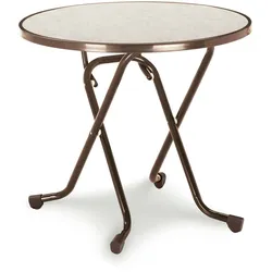 BEST Scherenklapptisch rund 80cm braun 26528010
