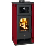 Prity Kaminofen K2 GT F Stahl Schwarz/Abdeckplatte Speckstein Bordeaux