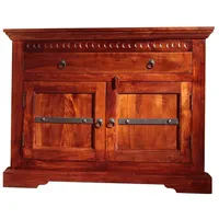 Massivmoebel24 Eckkommode Akazie 107x54x80 nougat lackiert Oxford #505