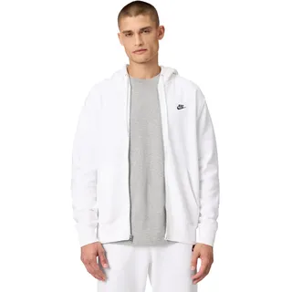 Nike Club Herren-Hoodie Aus Fleece Mit Durchgehendem Reißverschluss, White/White/Black, 3XL