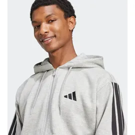 adidas Essentials 3-Streifen Sweatjacke Herren Medium Grey Heather/Black XXL