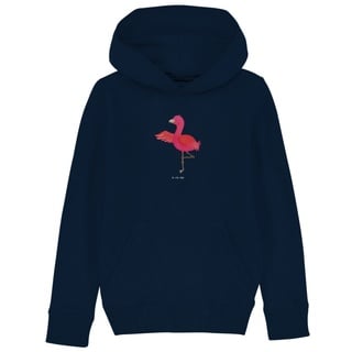 Mr. & Mrs. Panda Hoodie 12-14 Jahre (152/164) Flamingo Yoga - French Navy - Geschenk, Kinder (1-tlg) blau 12-14 Jahre (152/164)