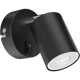 ledscom.de Wandspot WAIKA, einflammig, mit Schalter, GU10, schwarz matt, inkl. 468lm LED GU10 Lampe, warm-weiß