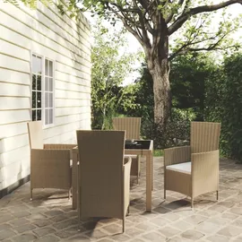 vidaXL Garten-Essgruppe 5-tlg. Beige