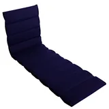 LILENO HOME Sonnenliege als 1er Set - Rollliege in Dunkelblau - Gartenliege perfekt für Strandliege - Polster für Gartenliege (200x60x4,5cm)