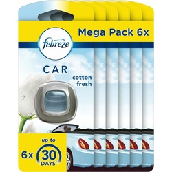 Febreze 6 Stk Auto Lufterfrischer Reine Frische, Duft Gegen Gerüche St