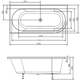 Polysan ASTRA Raumsparbadewanne 165 x 80 cm (MPNR nicht verfügbar)