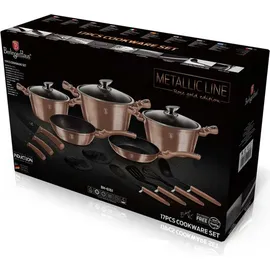 Berlinger Haus Rose Gold Topf-Set 14-tlg. 3 x Kochtopf + 2 x Bratpfanne + 3 x Messer + 4 x Küchenutensilien + 2 x Untersetzer