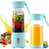 COKUNST Tragbarer Mixer für Smoothies und Shakes, 530ml Smoothie Maker mit 6 Klingen, Wiederaufladbarem Typ-C Portable Blender mit Reisedeckel, Mini Standmixer für Reisen, Küche (Grün)