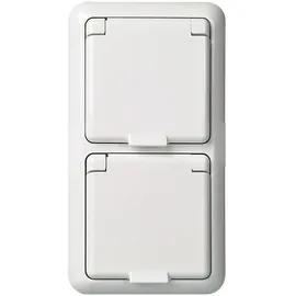 Elso Klappdeckelsteckdose 2-fach IP44 Weiß 5 St.