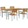 vidaXL 5-teiliges Garten-Essbereich-Set aus Massivholz Akazie und Metall