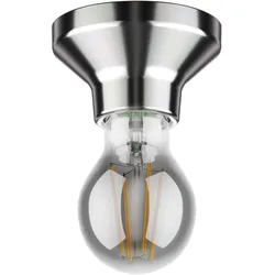 ledscom.de Deckenleuchte Elektra Porzellan silber + LED Lampe 370lm, extra-warmweiß