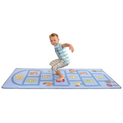 EDUPLAY Lernspielzeug Kinder-Teppich, Zahlen, Hüpfspiel, 95 x 200 cm blau