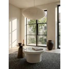 KADIMA DESIGN Couchtisch Rund Klein in Hochglanz Modern, Pilz-Form, 60x60x30 cm
