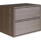 Selsey – Nachttisch hängend mit 2 Schubladen, Holzoptik Walnuss, 50 cm