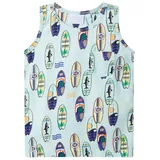 vidaXL Tanktop Kinder-Tanktop Hellblau Melange 116 blau