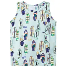 vidaXL Kinder Tank Top Unterhemd Trägershirt Ärmellos Shirt Hellblau Melange 116 - 116 (5-6 J)