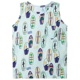 vidaXL Kinder Tank Top Unterhemd Trägershirt Ärmellos Shirt Hellblau Melange 116 - 116 (5-6 J)