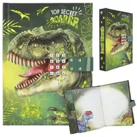 DEPESCHE 12407 Dino World - Tagebuch mit Zahlen-Code und Sound, Buch mit Dinosaurier-Motiven und 80 linierten, bunt illustrierten Seiten