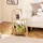 Costway Beistelltisch Glas mit Rollen, 2-Stufiger Glastisch Rund Gold