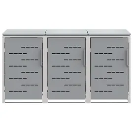 vidaXL Mülltonnenbox Edelstahl 1 x 1 m grau