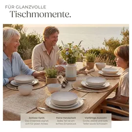 Tectake Tafelservice 24-tlg. beige