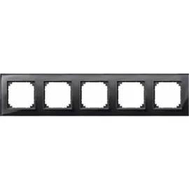 Merten 489503 Echtglasrahmen 5fach Onyxschwarz