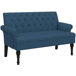 vidaXL Sitzbank mit Rückenlehne Blau 120x62x75,5 cm Stoff