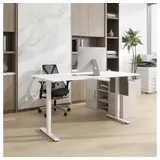 Home Deluxe höhenverstellbarer Schreibtisch elmo – Weiß, 120x60 cm Höhenverstellbarer Schreibtisch, Ergonomischer Schreibtisch, Elektrischer