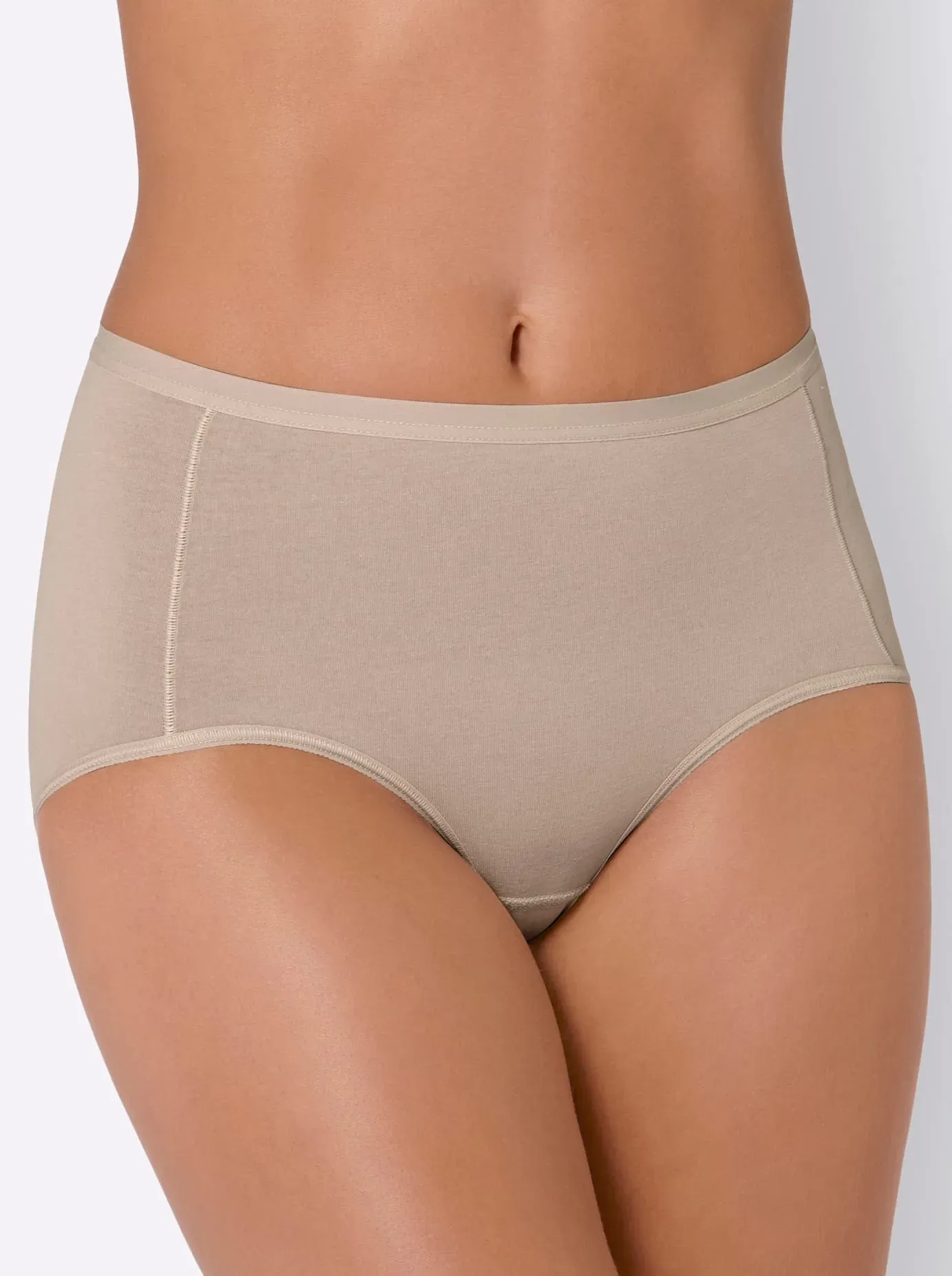 Taillenslip NINA VON C., Damen, Gr. 54, 4 Stk., beige (elfenbein), 93% Baumwolle, 7% Elasthan, Unterhosen Taillenslip