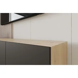altdecor ELIO Lowboard 300 cm Schwarz/Holz