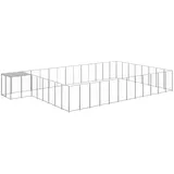 vidaXL Hundezwinger 30,25 m2 Stahl Silber