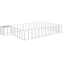 vidaXL Hundezwinger 30,25 m2 Stahl Silber