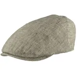 Breiter Schiebermütze Leichte Sommer-Mütze aus reinem Leinen schwarz 55