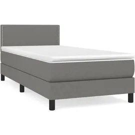 vidaXL Boxspringbett 100 x 200 cm Dunkelgrau