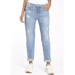 Destroyed-Jeans GANG "94AMELIE" Gr. 28 (36), N-Gr, blau (usedspringmi) Damen Jeans mit Destroyed-Effekten