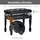 Homcom Klavierhocker Höhenverstellbar Massivholz Schwarz 64 x 35 x 45-55 cm