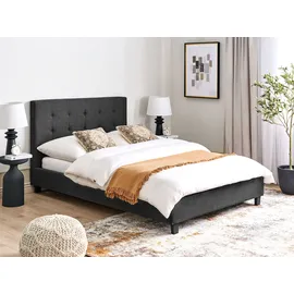 Beliani Bett mit Lattenrost Stoff La Rochelle 140 x 200 cm