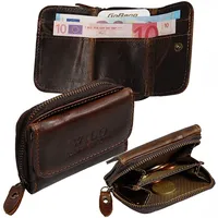 Mini Herren Geldbörse Leder Damen Geldbeutel Wild Minibörse Partybörse braun